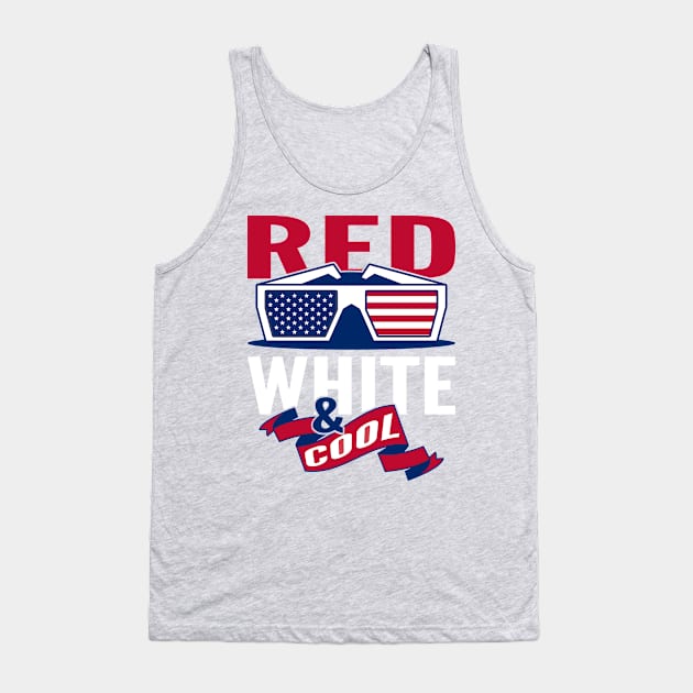 RED WHITE AND COOL American Summer Tank Top by Scarebaby